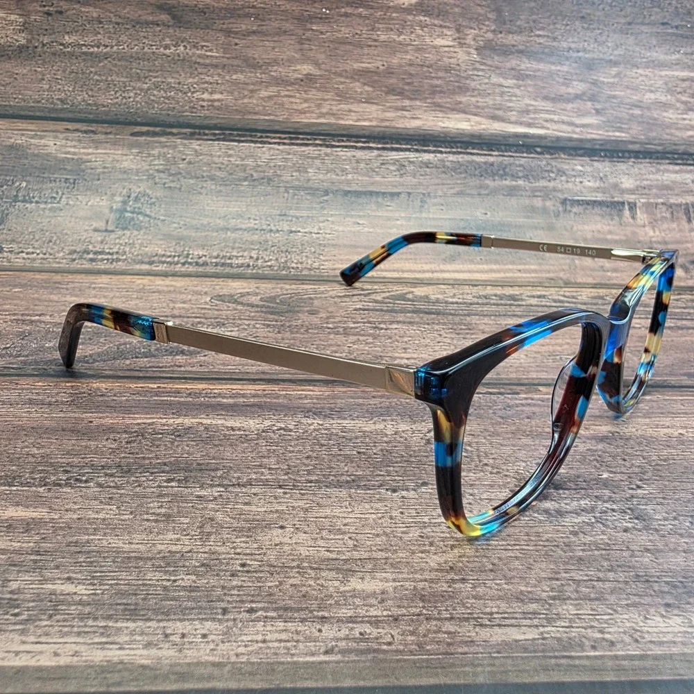 Denton DOV542 428 HM Blue Brown Tortoise Square Eyeglass Frames 54-19-140